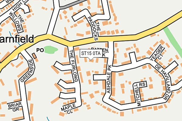 ST15 0TA map - OS OpenMap – Local (Ordnance Survey)