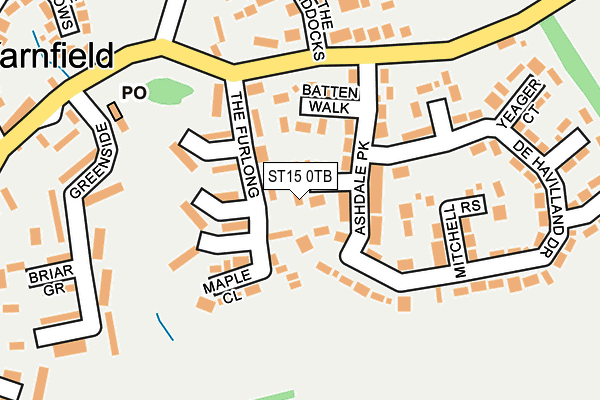 ST15 0TB map - OS OpenMap – Local (Ordnance Survey)