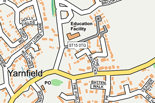 ST15 0TG map - OS OpenMap – Local (Ordnance Survey)