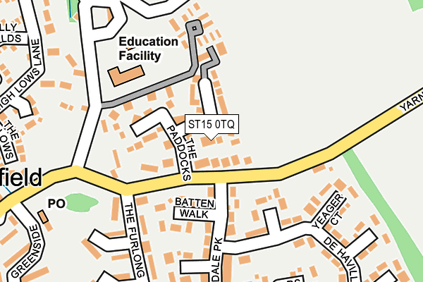 ST15 0TQ map - OS OpenMap – Local (Ordnance Survey)