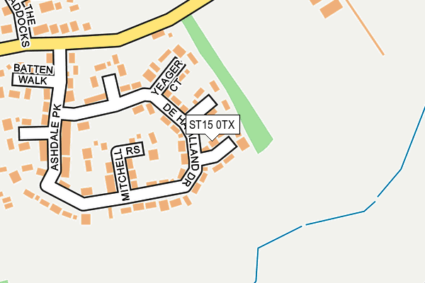 ST15 0TX map - OS OpenMap – Local (Ordnance Survey)