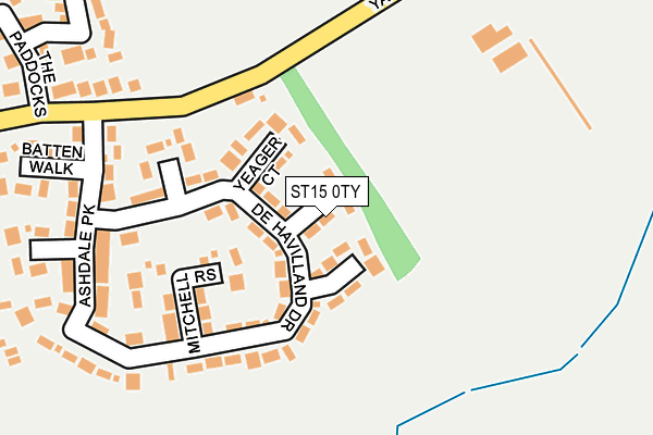 ST15 0TY map - OS OpenMap – Local (Ordnance Survey)