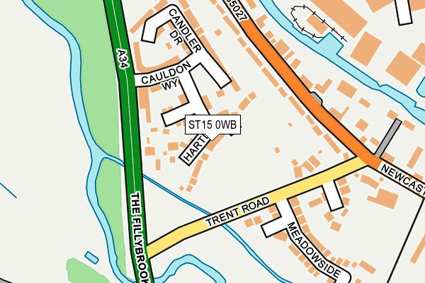 ST15 0WB map - OS OpenMap – Local (Ordnance Survey)