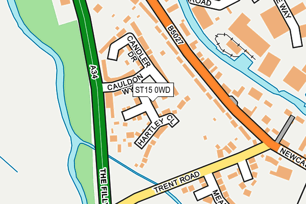 ST15 0WD map - OS OpenMap – Local (Ordnance Survey)