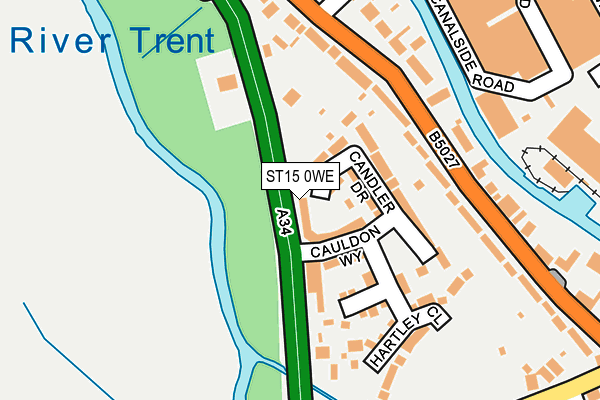 ST15 0WE map - OS OpenMap – Local (Ordnance Survey)