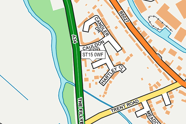 ST15 0WF map - OS OpenMap – Local (Ordnance Survey)