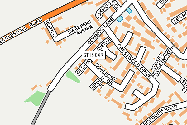 ST15 0XR map - OS OpenMap – Local (Ordnance Survey)