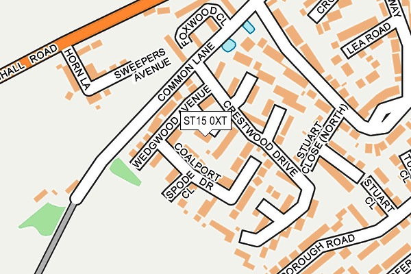 ST15 0XT map - OS OpenMap – Local (Ordnance Survey)