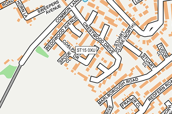 ST15 0XU map - OS OpenMap – Local (Ordnance Survey)