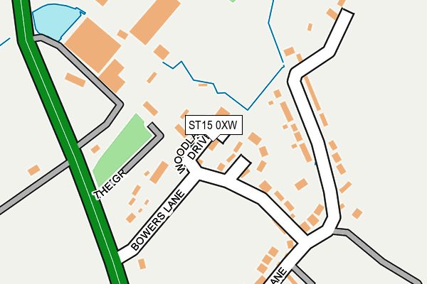 ST15 0XW map - OS OpenMap – Local (Ordnance Survey)