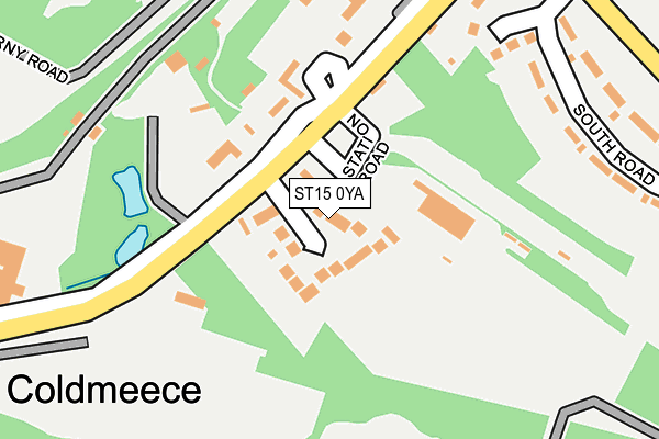 ST15 0YA map - OS OpenMap – Local (Ordnance Survey)