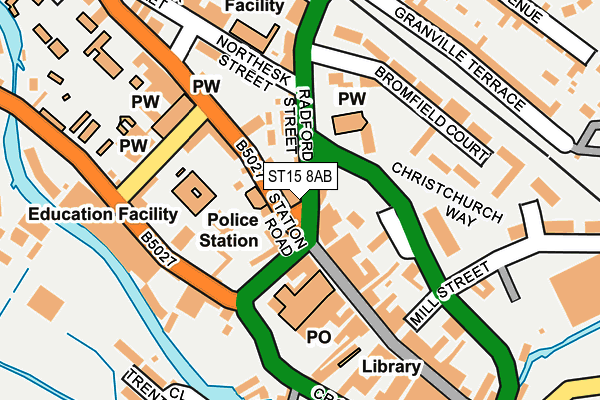 ST15 8AB map - OS OpenMap – Local (Ordnance Survey)