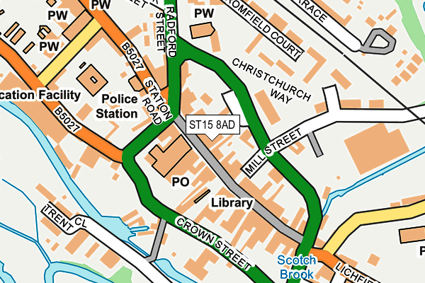 ST15 8AD map - OS OpenMap – Local (Ordnance Survey)