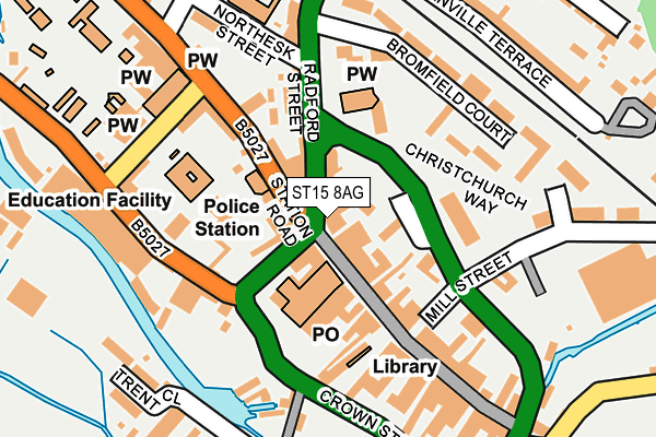 ST15 8AG map - OS OpenMap – Local (Ordnance Survey)
