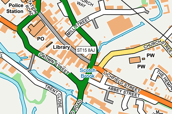 ST15 8AJ map - OS OpenMap – Local (Ordnance Survey)