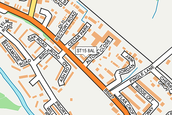 ST15 8AL map - OS OpenMap – Local (Ordnance Survey)