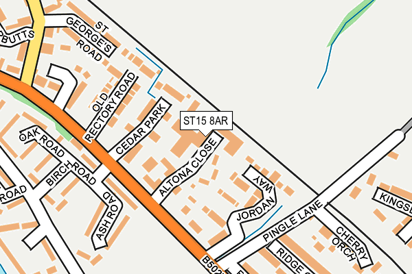 ST15 8AR map - OS OpenMap – Local (Ordnance Survey)
