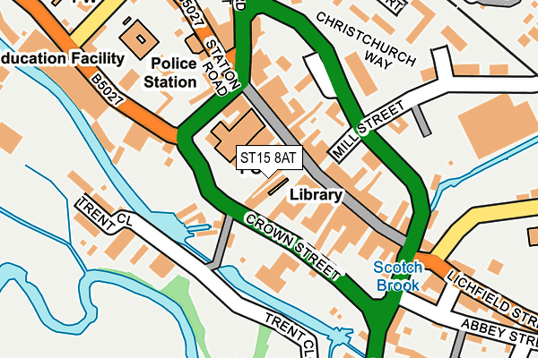 ST15 8AT map - OS OpenMap – Local (Ordnance Survey)