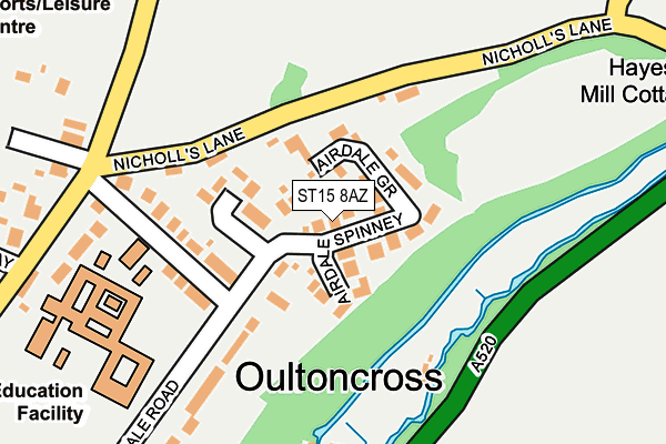ST15 8AZ map - OS OpenMap – Local (Ordnance Survey)