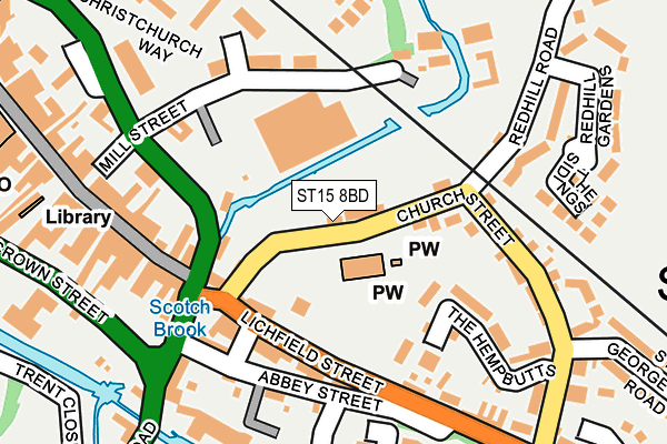 ST15 8BD map - OS OpenMap – Local (Ordnance Survey)