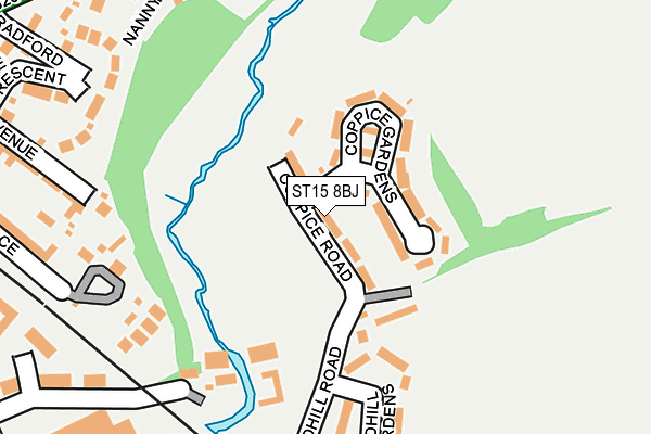 ST15 8BJ map - OS OpenMap – Local (Ordnance Survey)