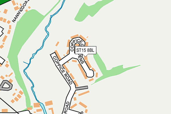 ST15 8BL map - OS OpenMap – Local (Ordnance Survey)