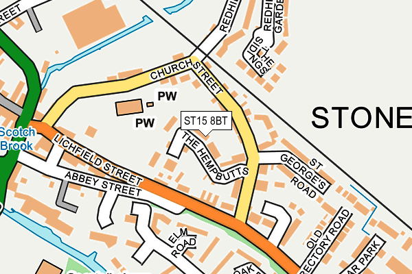 ST15 8BT map - OS OpenMap – Local (Ordnance Survey)