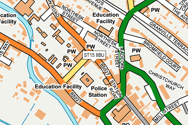 ST15 8BU map - OS OpenMap – Local (Ordnance Survey)