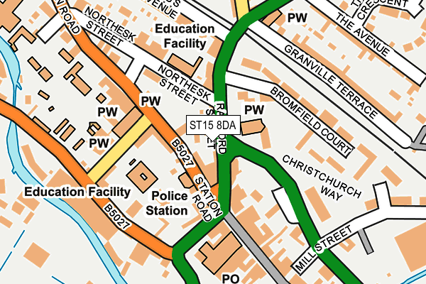 ST15 8DA map - OS OpenMap – Local (Ordnance Survey)