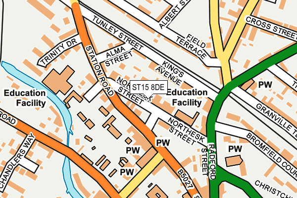 ST15 8DE map - OS OpenMap – Local (Ordnance Survey)