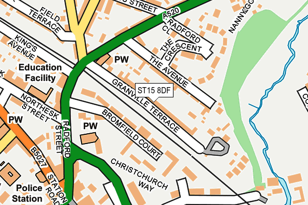 ST15 8DF map - OS OpenMap – Local (Ordnance Survey)