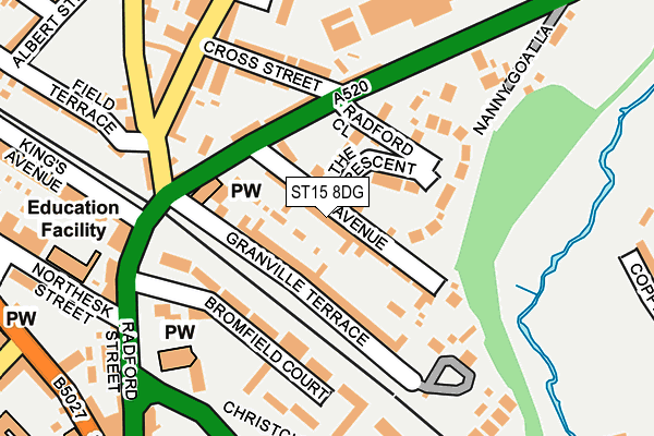 ST15 8DG map - OS OpenMap – Local (Ordnance Survey)