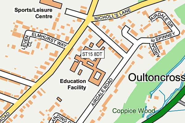 ST15 8DT map - OS OpenMap – Local (Ordnance Survey)