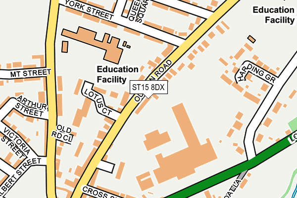 ST15 8DX map - OS OpenMap – Local (Ordnance Survey)