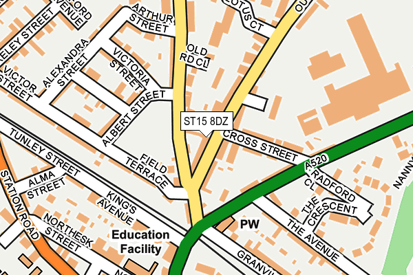 ST15 8DZ map - OS OpenMap – Local (Ordnance Survey)