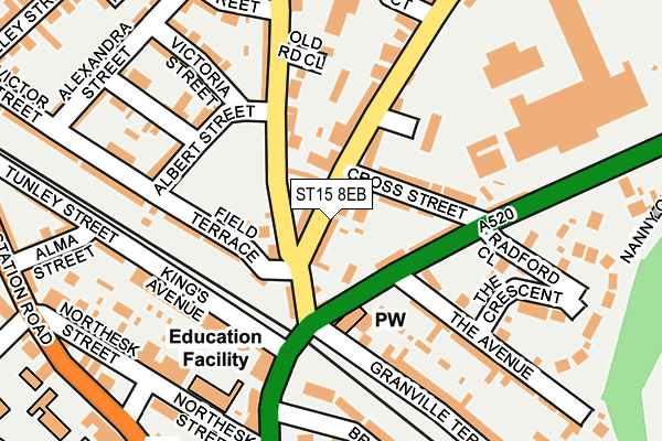 ST15 8EB map - OS OpenMap – Local (Ordnance Survey)
