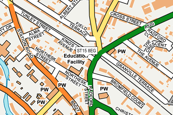 ST15 8EG map - OS OpenMap – Local (Ordnance Survey)