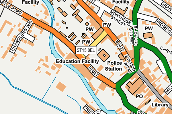 ST15 8EL map - OS OpenMap – Local (Ordnance Survey)