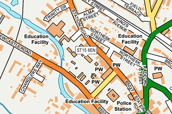 ST15 8EN map - OS OpenMap – Local (Ordnance Survey)