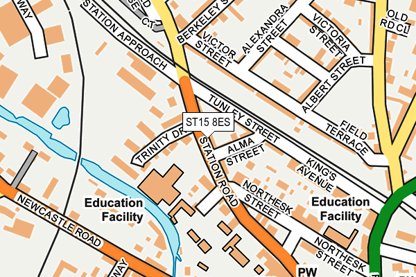 ST15 8ES map - OS OpenMap – Local (Ordnance Survey)