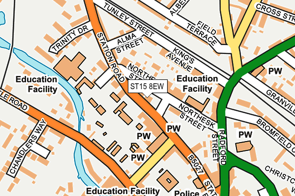 ST15 8EW map - OS OpenMap – Local (Ordnance Survey)