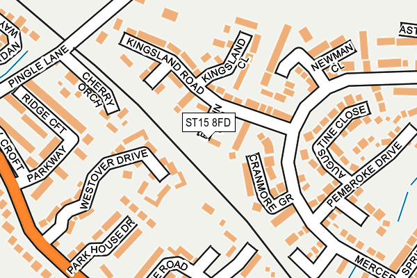 ST15 8FD map - OS OpenMap – Local (Ordnance Survey)