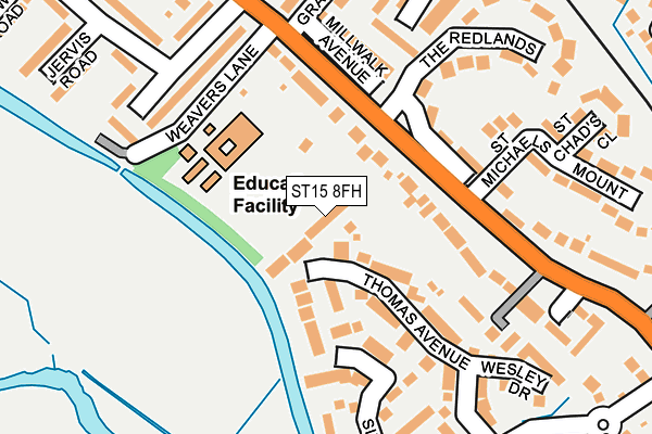 ST15 8FH map - OS OpenMap – Local (Ordnance Survey)