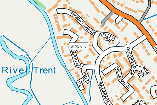 ST15 8FJ map - OS OpenMap – Local (Ordnance Survey)