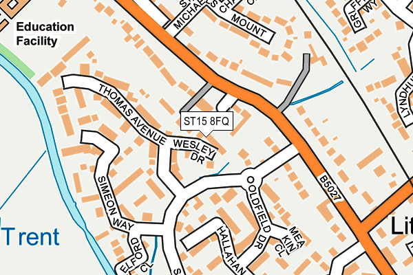 ST15 8FQ map - OS OpenMap – Local (Ordnance Survey)