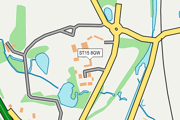 ST15 8GW map - OS OpenMap – Local (Ordnance Survey)