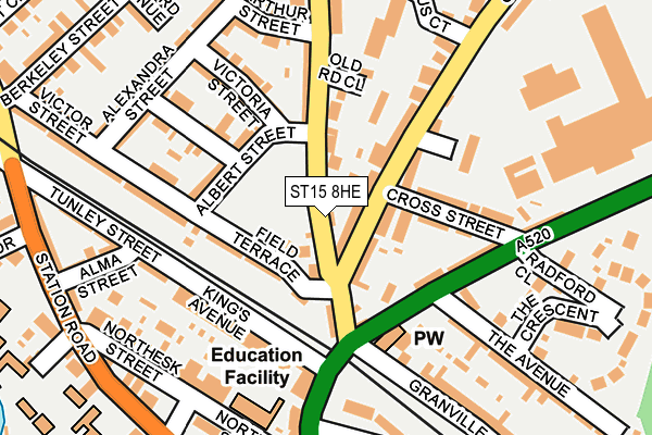 ST15 8HE map - OS OpenMap – Local (Ordnance Survey)