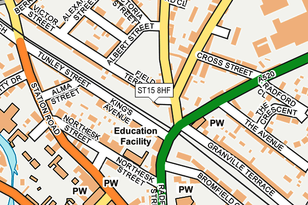ST15 8HF map - OS OpenMap – Local (Ordnance Survey)