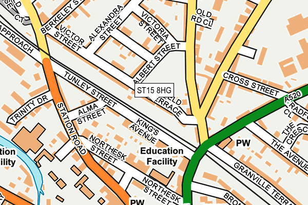 ST15 8HG map - OS OpenMap – Local (Ordnance Survey)