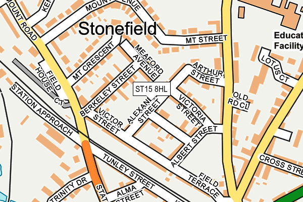 ST15 8HL map - OS OpenMap – Local (Ordnance Survey)